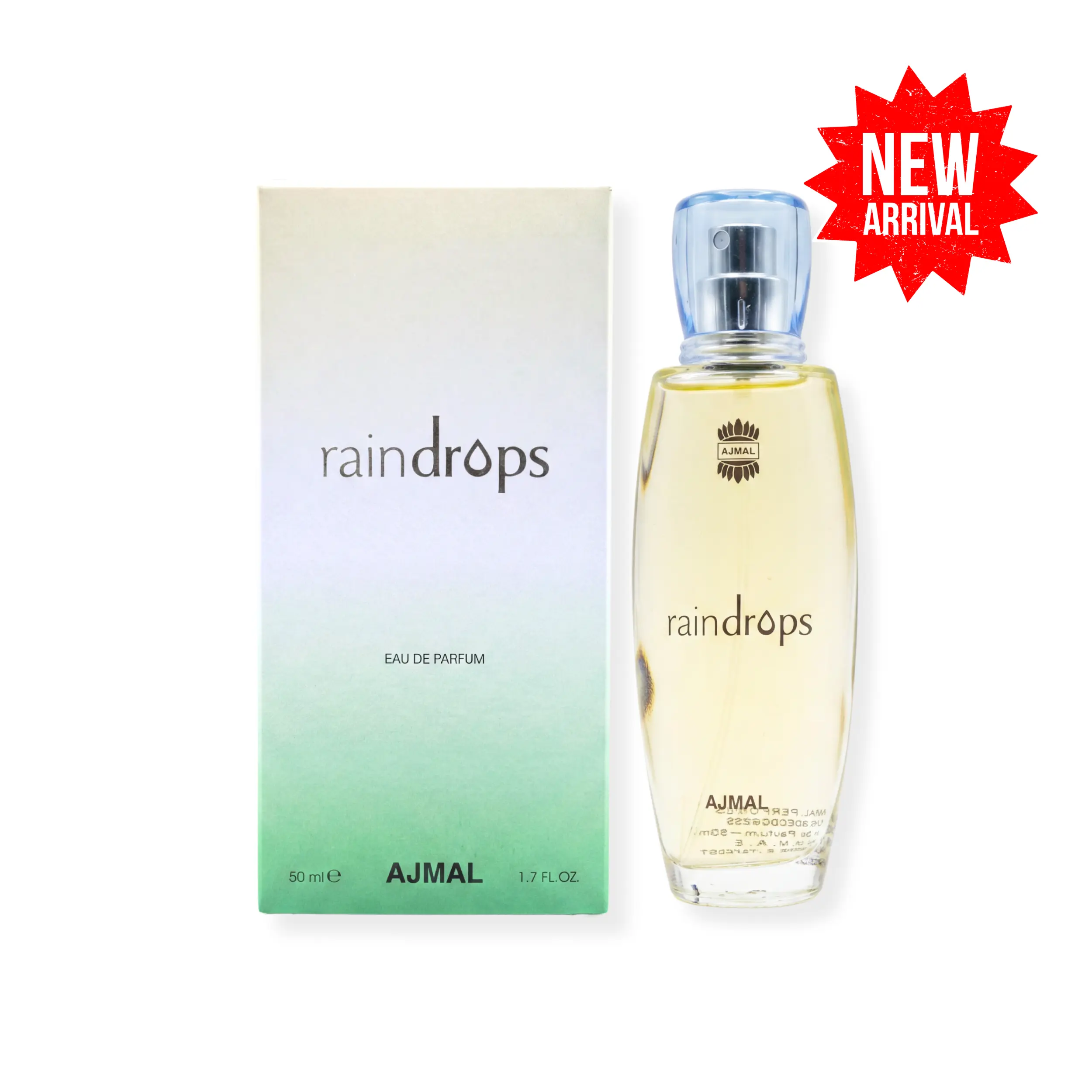 Ajmal Raindrops Eau de Parfum for Women - Gourmand Floral Fruity EDP Spray (Gourmand Perfumes, Fragrance Scent Blend with Floral, Musky, Woody, Ambery, Vanilla Scents for Youth) 1.7 fl oz/50 ml Ajmal Perfume