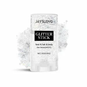 JAYSUING Glitter Stick,Dazzling White, shiny glitter,summer,Holographic Rainbow Shimmer Multi-Purpose, Smooth Non-Sticky, Safe for Sensitive Skin, Eyes Hair Body, Festivals Parties Stages