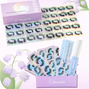 Natural Look Eyelash Extensions Kit, Diy Eyelash Extensions, 32pcs Mixed Length & Styles Individual False Eyelashes with Eyelash Glue, Eye Makeup Enhancement Tool for Women & Girls, Cosmetic