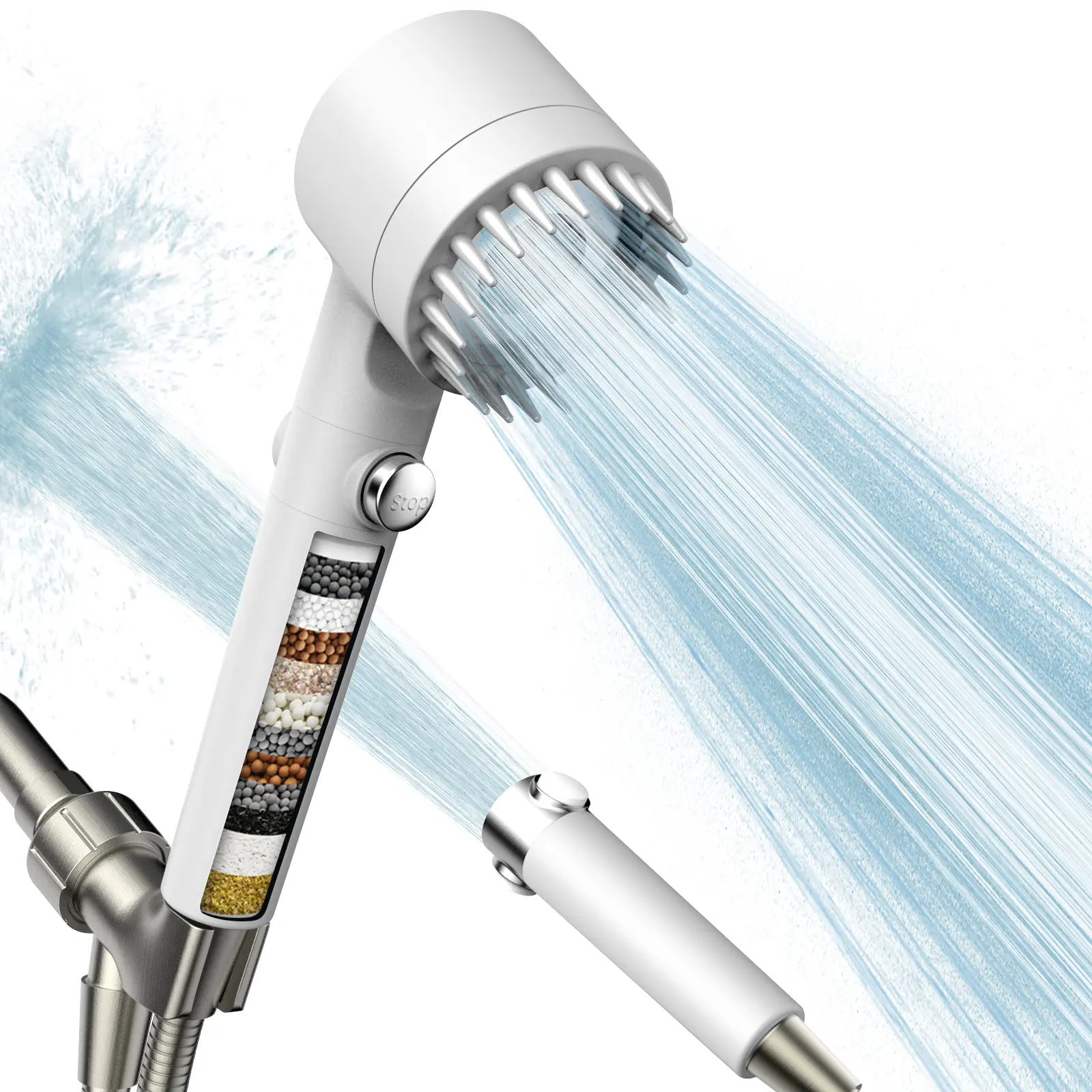White Showerhead Set