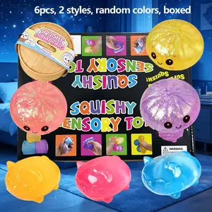 1/6pc Novel stress relief toy set, relieves anxiety, slowly rebounds stress relief toys, fun interactive design, Kawaii Squishies, cute desktop accessories suitable for office workers, party gifts, holiday gift creativity, perfect gift selection, boxed