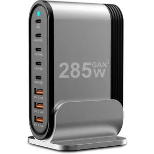USB C  Charger :   Station : 285W-8 Port Desktop Multiple Devices Power Adapter for Laptop MacBook Pro/Air, , Tablet iPad Pro/Air,  16/15/14, Galaxy S23/22