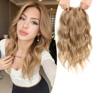 PANEWAY 16 Inch Curly/Wavy Hair Topper – Instant Volume for Thinning Hair, Soft 6.5"x6.5" Base – Beautiful Mother's Day Gift for Mom