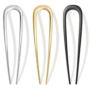 3 Pcs French Hair Pins for Women - French Twist Hair Pins for Buns, Metal Gold Hair Accessories