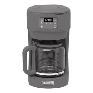 Haden Chelsea 10 Cup Digital Drip Coffee Maker with Glass Carafe, Grey & Chrome Haden Chelsea 10 Cup Digital Drip Coffee Maker with Glass Carafe, Grey & Chrome