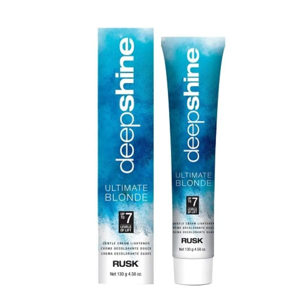 RUSK DeepShine Ultimate Blonde Gentle Cream Lightener (4 oz-4.58 oz) - Honey Blonde Conditioning Lightening Product with Marine Minerals, Botanical Extracts, Polyquaternium, Alcohol, Dimethicone, Achieves 7 Levels Radiant Shine; Note: Strand Test First