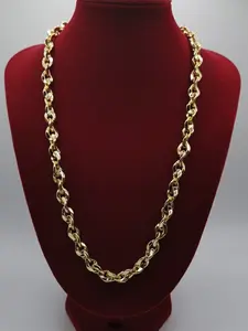 Gargantilla VICTORIA, Unisex Necklace , 14k Gold Plated Fashion Accessory for Men Women Serpentine Design Versatile Gift Idea, lenght 17 inches.