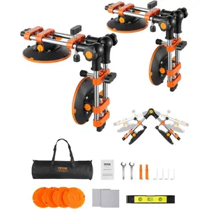 VEVOR 90 Degree Stone Seam Setter, 2 Packs Granite Seam Setter with 6 in Suction Cups, Seam Joiner for Seam Joining Leveling, Granite Right Angle 90 Degree, 180 degrees, 270 degrees CountertopVEVOR Super Brand Day