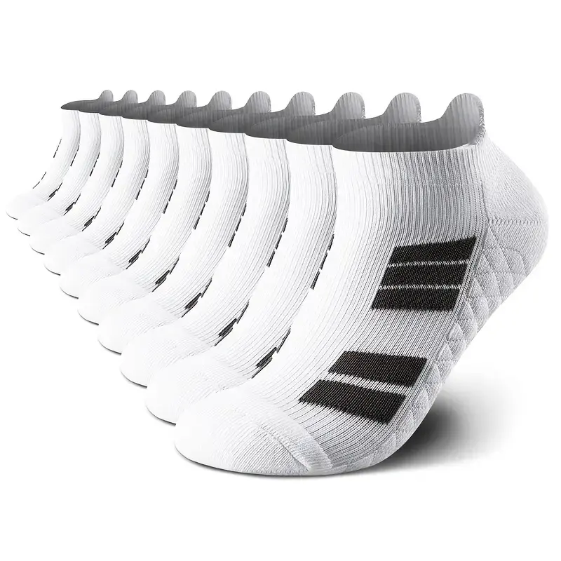 Athletic Running Socks 12 Pairs Universal Combed Cotton Invisible Socks with Towel Bottom Soft Cushioning Anti-Slip Wear-Resistant Sweat-Absorbing for Men Women Everyday Casual All-Season Use White, Anti-Slip Grip Sports Socks
