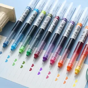 13 Colors Rainbow Straight Liquid Ballpoint Pens (13pcs/set), Writing Pen for Students, Office, Colored Ballpoint Pen, School Supplies