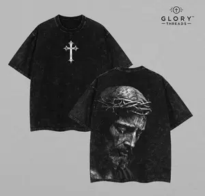 Jesus Christ Cry Washed T-Shirt, Jesus Cry Tee, Jesus Tshirt , Cross Tee, Christian Apparel Streetwear Menswear Oversized Top Men and Women
