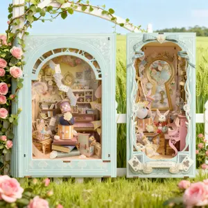 Book Corner Kit, Adult DIY Miniature Toy House Set Bookshelf Decoration Birthday Gift for Women Teen Girls Craft Enthusiasts