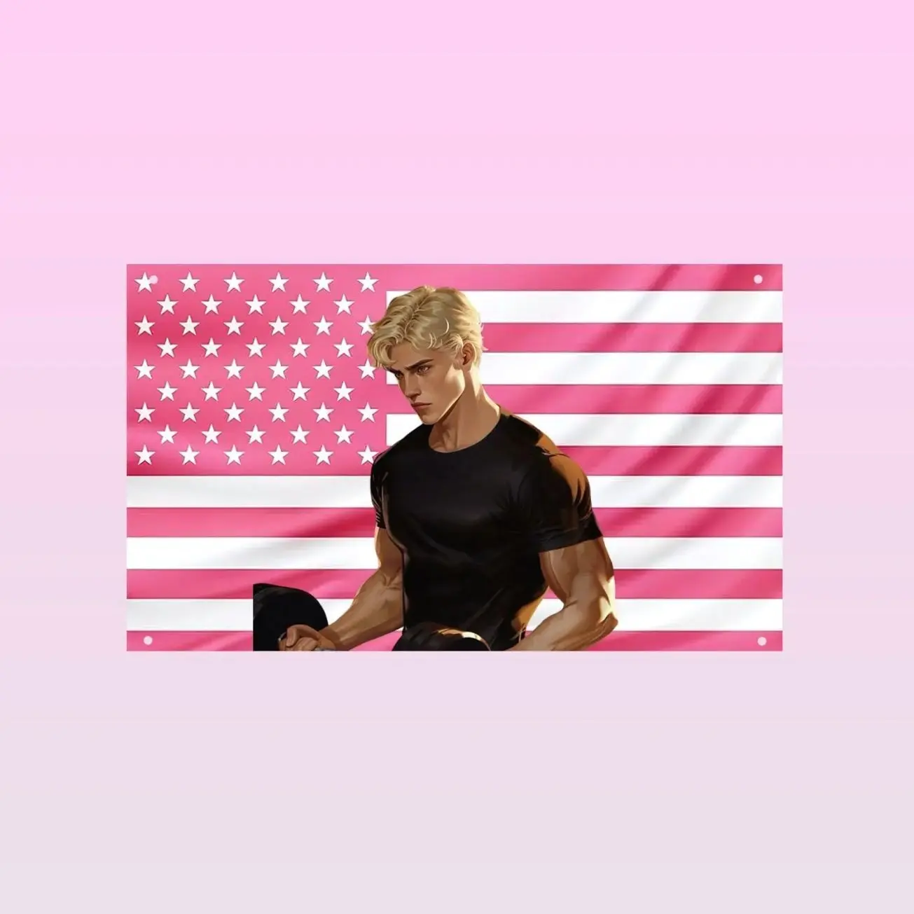 Aaron Warner Pink USA Flag | Shatter Me Flag Wall Tapestry | Bookish Boyfriend Decor Gift for Fantasy Romance Fans