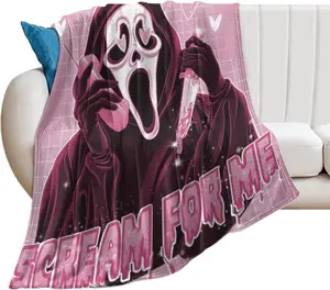 Horror Movie Throw Blankets Soft Lightweight Fleece Cozy Warm All Season Bed Couch Flannel Air Conditioning for Camping Travel Outdoor Sofa