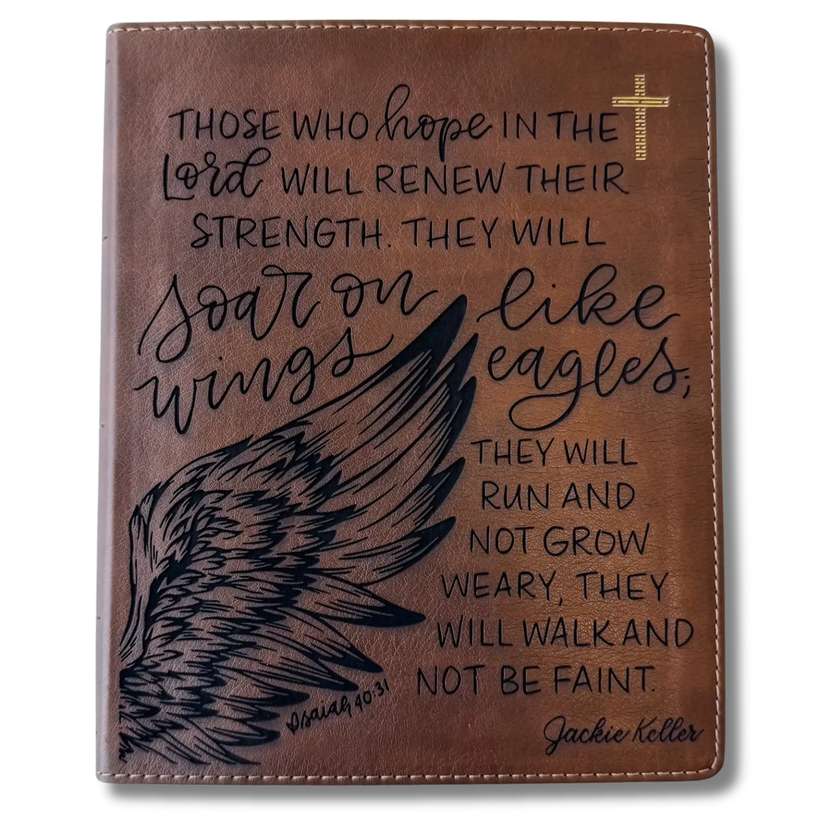 Personalized NIV Journaling Bible - Soar on Wings Like Eagles - Hand Lettered and Engraved