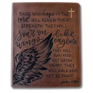 Personalized NIV Journaling Bible - Soar on Wings Like Eagles - Hand Lettered and Engraved