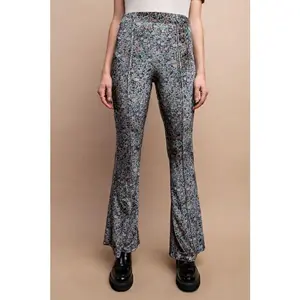 Gigio Ditsy Floral Velvet Pants - Midnight Blue