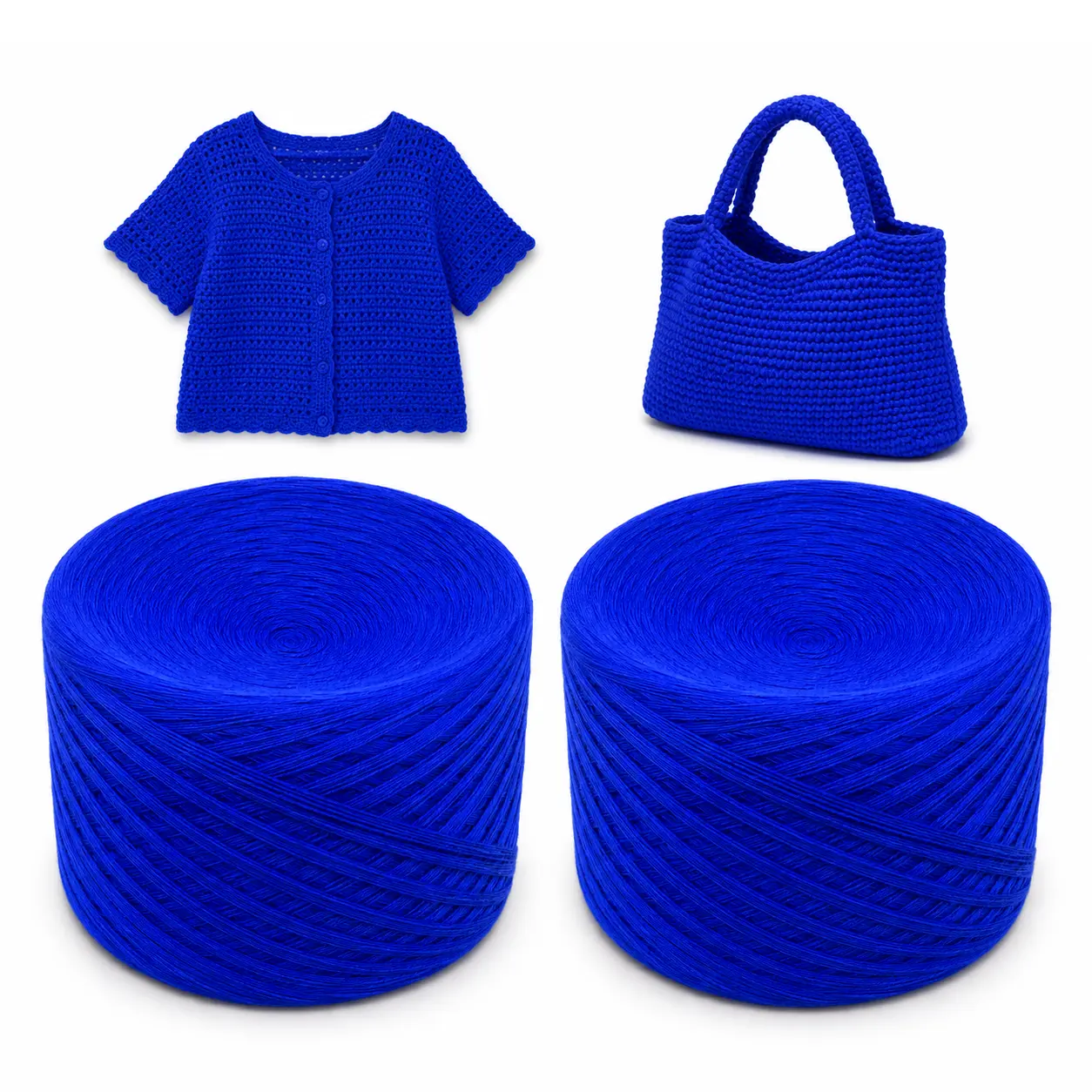 2-Pack 400g/14.11oz 100% Cotton Crochet Yarn Set, Soft Solid Color Knitting Yarn with Hook & Stitch Markers for Sweaters, Shawls, Scarves & Blankets