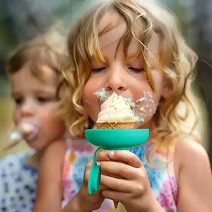 4pcs Ice Cream Cone Holder: Leak - Proof, Portable for Summer Outings