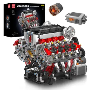 Mould King 10130 V8 Engine V Type 8 Cylinder Car Motor for F488 Building Block Kid Adult Hobby Toy Collectible 2718 Pcs