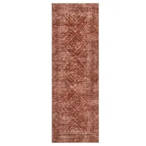 2-Pack 8 ft Dark Red Rectangular Geometric Modern Decorative Low Pile Rug - Foldable, Machine Washable Polyester Rug for Hallway, Bathroom, Decorative Rug