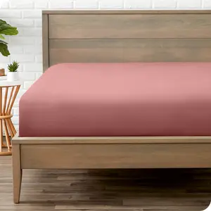 Ultra-Soft Double Brushed Easy Care Fitted Sheet by Bare Home - Full, Dusty Rose