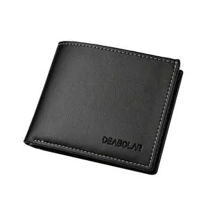 Men's Designer Soft Leather Wallet Casual Short Style Youth Student Slim Bifold Wallet RFID Blocking Card Case