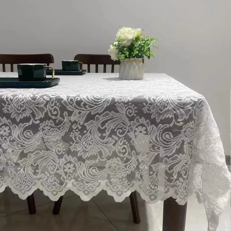 Lace Tablecloth, 1 Count Vintage Tablecloth, Table Decoration Supplies for Home Kitchen Dining Room Wedding Birthday Party, Table Setting