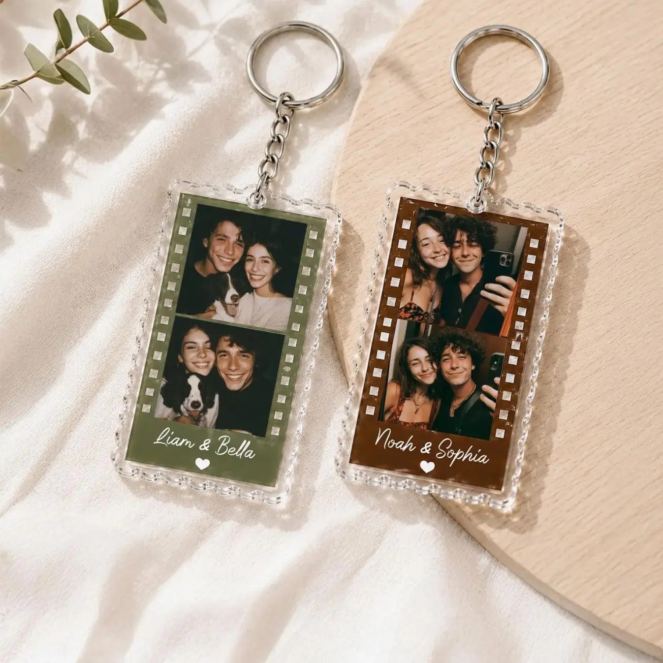 Personalized Photo Strip Keychain, Custom Couple Photo Booth Keychain, Best Friend Picture Keychain, Anniversary Gift, Bestie Gift