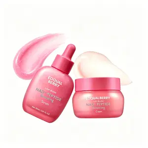 EQQUALBERRY NAD+ Peptide Boosting Smoothie Serum Cream Set Care Vegan Collagen for Wrinkles Radiant Glow Firming Serum With 5 Ceramides Anti-Aging Korean Skin