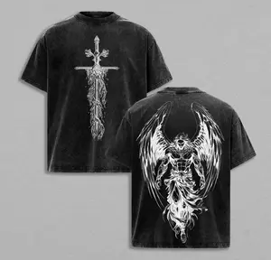 valentine shirts Saint Michael The Archangel x Flaming Sword T-Shirt Washed Christian Shirt, Aesthetic Clothes ,Scales of Justice , Jesus Tees, Christian Merch, Archangel Michael Tees ,Outfit Church