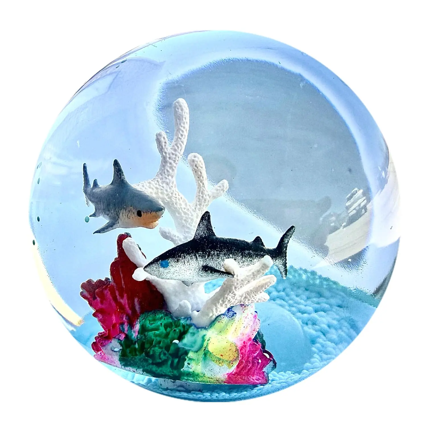Big Premium Ocean Stress Ball, 70% Larger Than The Standard Squishy Cube, Odor-Free Floating Coral Rock Fish and Glitter Aquarium Sensory Toy, Easy to Clean, Durable - CPC & ASTM Certified 3+