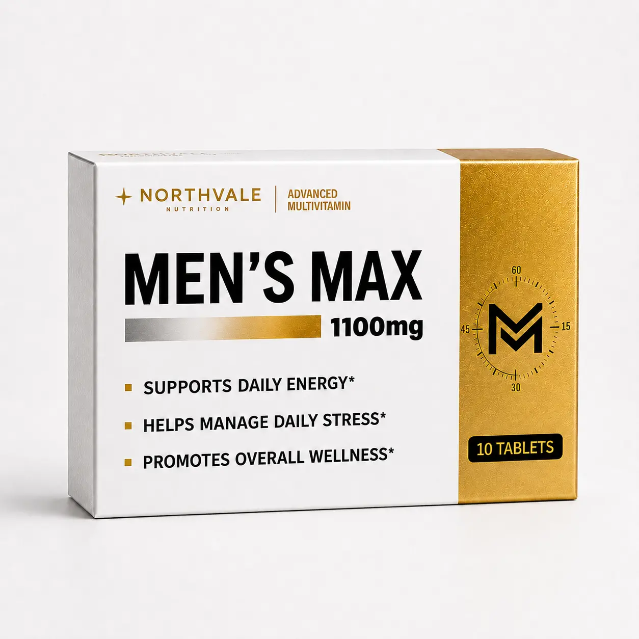 NorthVale MEN’S MAX Advanced Multivitamin – With Damiana, Ashwagandha & Magnesium – Plus Zinc and Vitamins B6 & B12 – 10 Tablets