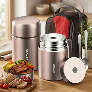 ZUWOZU 20/27/33/40oz Vacuum Insulated Food Jar for Hot & Cold Food, Wide Mouth Leak-Proof Soup Thermos with Tableware Set & Stainless Steel Lunch Box Containers for Adults, Mother’s Day Gift for Mom tiktokshopspringglowup