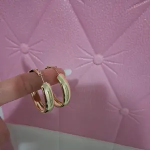 Plain Hoop Earrings 14 k gold plated