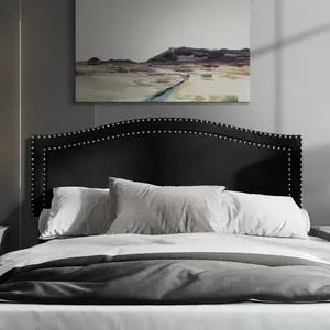 Duyne Velvet Nailhead Trim Upholstered Adjustable Headboard for Stylish Bedding Solutions