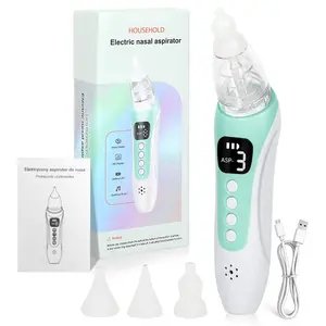 Upgraded electric nasal cleaner with music ,  replacement tips, 3 adjustable suction levels, and USB rechargeable — safe for the whole family.