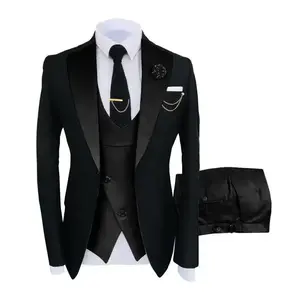 Men's Slim Fit 3-piece Suit Set -Double BreastedBlazer, Vest & Pants for Weddings and Formal Eventscasual suit Mens Slim wedding suit pocket suit Men'sThree-Piece party suits business casual Tuxedo business casual outfits office work clothesGift