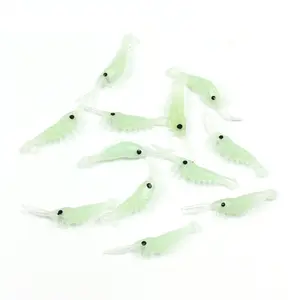 50/100/150Pcs Glow in the Dark Shrimp Soft Lures – 35mm Luminous Saltwater Baits, Realistic Shrimp Imitation, Sea Fishing Rig Lures, Father's Day Gift for Anglers