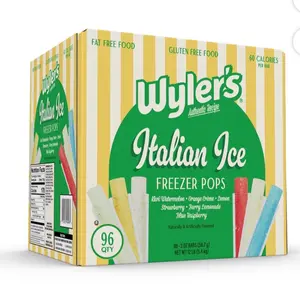 Authentic Italian Ice– Assorted Flavors, 2 oz Single-Serve Frozen Treats, Pack of 96