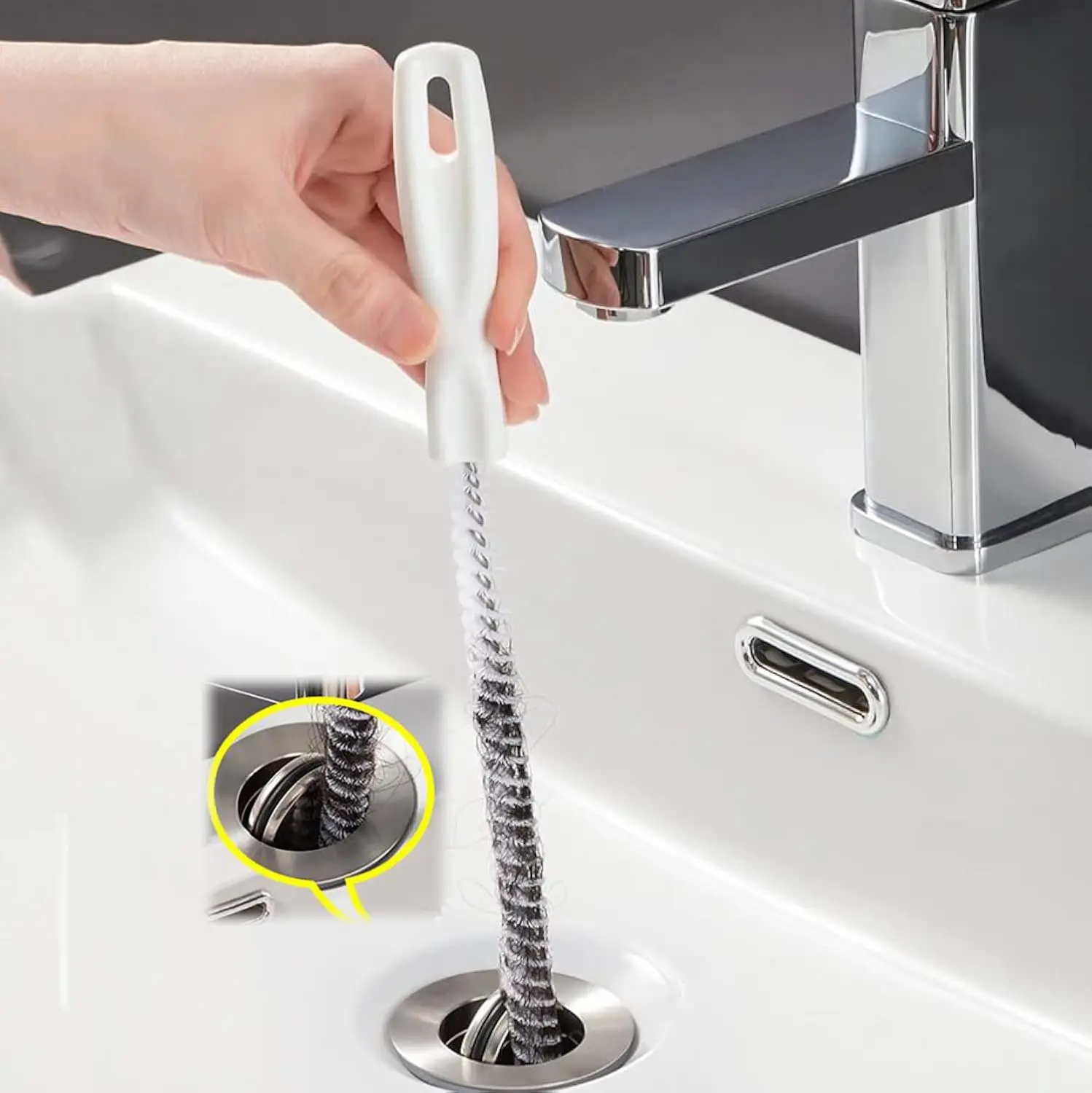 1 Piece Pipe Dredging Brush Bathroom Hair Sewer, Flexible Heavy Duty Drain Cleaner, Home Sink Hair Remover, Bathroom Sewer Cleaning Brush, Kitchen Gadgets Household