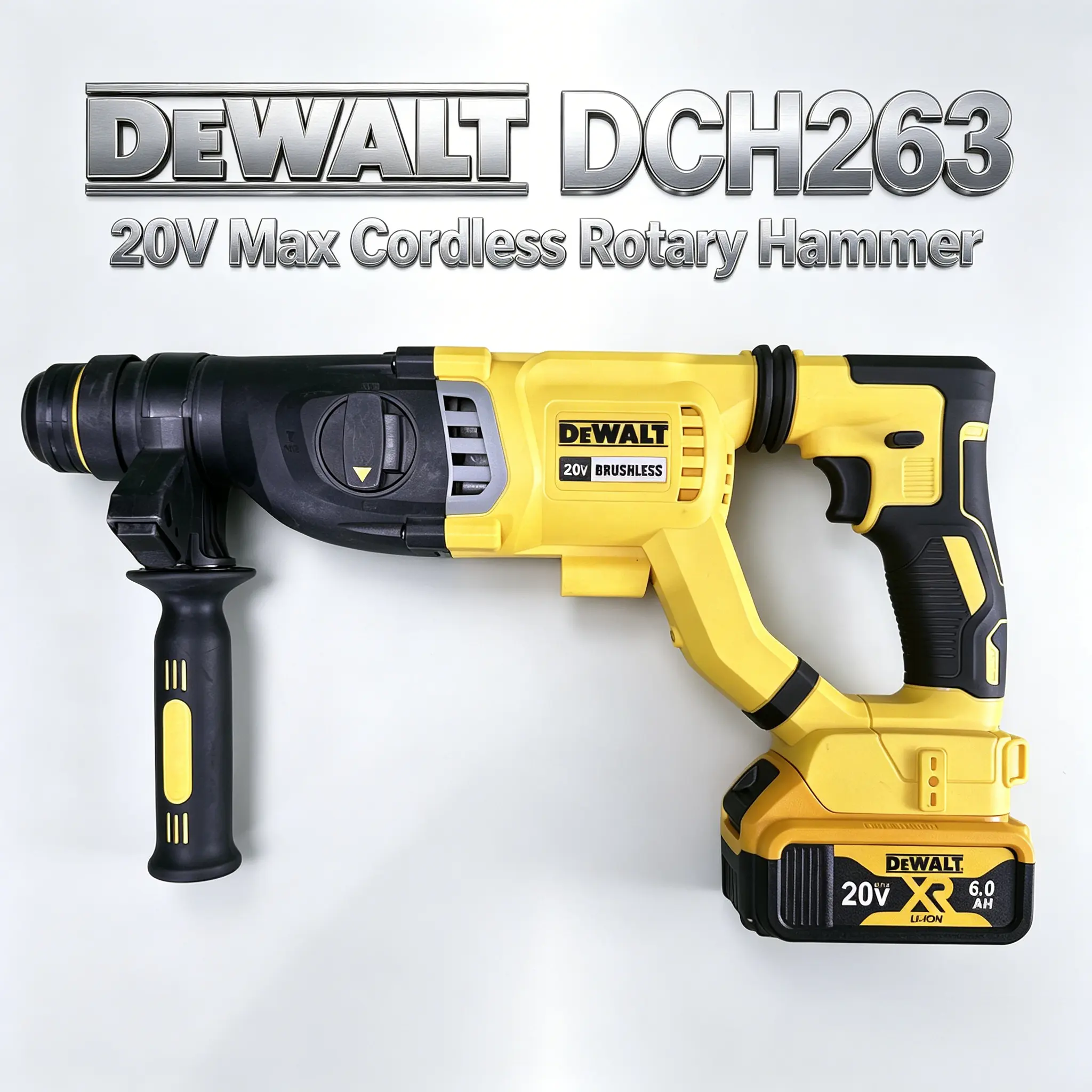 DEWALT DCH263 20V M18 Cordless Rotary Hammer, Heavy-Duty Performance for Concrete Drilling, Masonry Work & Building Construction