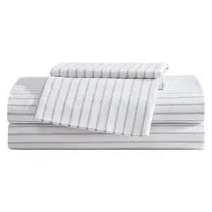 Eddie Bauer Essential Stripe White-Blue Full Shet Set