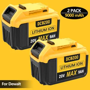 Outdoorfun 2Pack 9.0Ah Lithium Replacement for Dewalt 20V 60V Flexvolt Battery Max XR Cordless Tools DCB180 DCB205 DCB206 DCB206-2 DCB200 DCB204 DCB204BT-2 DCB203 DCB201 DCB207