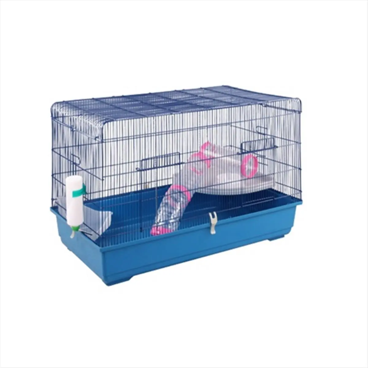 212 MAIN Large Ferret Cage Kit - 39L x 21W x 25H In Escape-Proof Secure Wire Frame Cage with 2 Play Tubes, Solid Base, Water Bottle, Feeder Bowl, Bedding/Litter Space, and Play Room