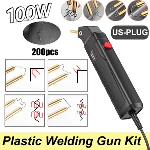 Plastic Welding Kit, 200pcs Welding Nails, Bumper Crack Repair Welding Gun Kit, Compact & Lightweight & Easy to Operate & Repair Cracks, Suitable for Car Bumper and Most Plastics (US Plug)