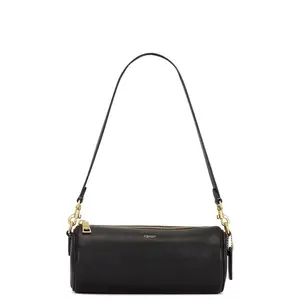 Coach Natural Grain Leather Barrel Bag in Black