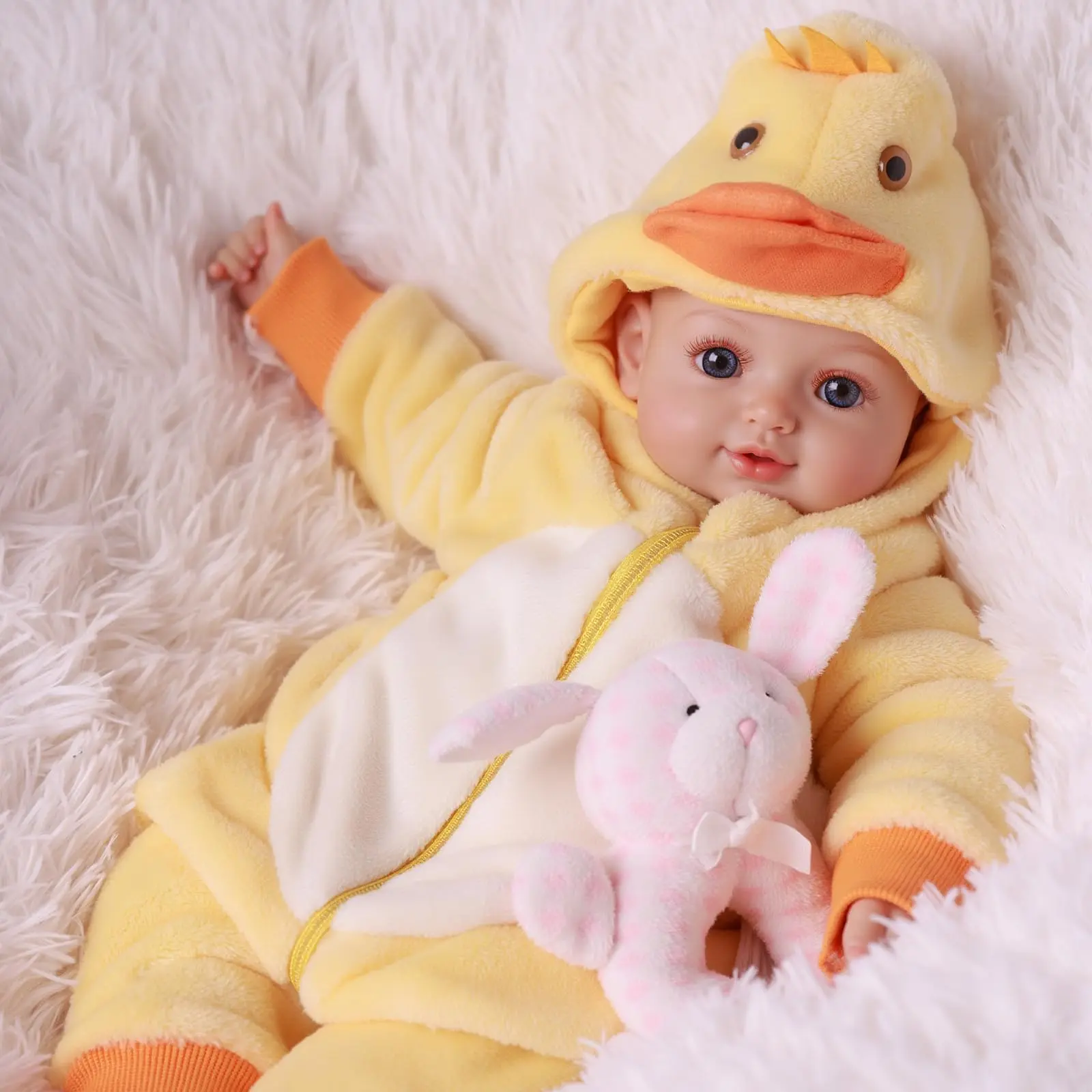 BABESIDE Value 5-Piece Lifelike Newborn Doll Set - 15-Inch Realistic Soft Newborn Baby Doll with Full Cloth Body, Outfit, Bottle, Magnetic Pacifier, Birth Certificate - Ideal Gift for Kids 3+ Pretend Play, Newborn Baby Dolls