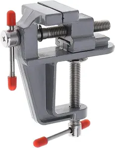 Local warehouse deliveryBench Clamps,Mini Table Bench Vise Swivel Lock Clamp Craft Hobby Craft Repair Tool Adjustable Portable Work Bench Vise Tool Drill Clamp,Silver