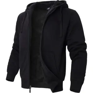 Sherpa Lined Hoodies for Men Heavyweight Full Zip Up Sweatshirt Thick Fleece Winter Warm Work Jackets Plus Size